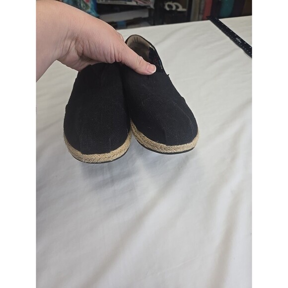 Bobs Skechers Shoes‎ 9 Espadrilles Slip On Comfort Black Tan Fabric Wedge Arch - Picture 3 of 10